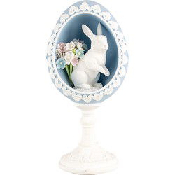Clayre & Eef Decoratie Beeld Ei Blauw Kunststof