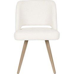 Eetkamerstoel Wit Stof - Zithoogte 48cm - 59,5x53x83,5cm - Yves  - Set van 2