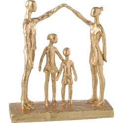 J-line - Familie Spelend Resine Goud - 26.5x9x29.5cm