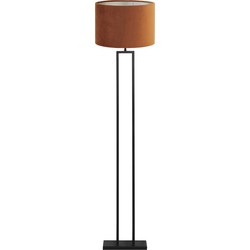 Vloerlamp Shiva/Velours - Zwart/Terra - Ø40x170cm