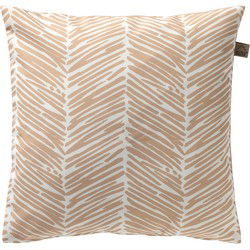 Dutch Decor DEAN - Buitenkussen 45x45 cm - waterafstotend en uv-bestendig - gestreept - Pumice Stone - wit en beige - Dutch Decor