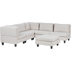 Beliani UNSTAD - Modulaire Sofa-Beige-Polyester