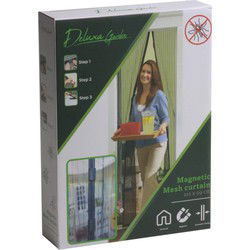 Insecten deur hor/gordijn - zwart - magnetisch - polyester - 99 x 210 cm - Deurhorren