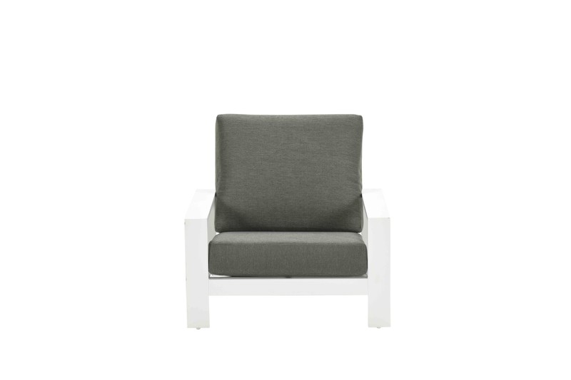 Lincoln verstelbare fauteuil mat wit/ moss green - Garden Impressions - 