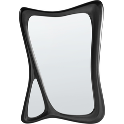 LANESTER - Wandspiegel - Zwart - PU glas/MDF