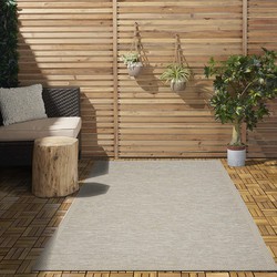 Cyrene Laagpolig Kader Beige / Grijs vloerkleed - Indoor En Outdoor - 160 X 220 CM