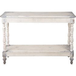 Clayre & Eef Sidetable 110x35x78 cm Wit Hout