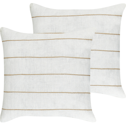 MILAS - Sierkussen set 2 - Gebroken wit/Beige - 50 x 50 cm - Linnen