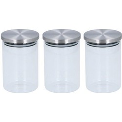 3x Glazen snoepjes / pasta pot 15 cm - Voorraadpot