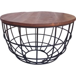 SVJ Salontafel Rond - 55 x 55 x 37 cm - Metaal - Zwart