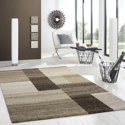 Bonna Modern Beige Bruin vloerkleed - Geblokt - 120 X 170 CM