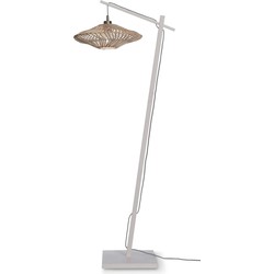 Vloerlamp Zanzibar - Bamboe/ Rotan Wit - 63x40x150cm