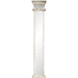 Clayre & Eef Spiegel  28x145 cm Wit Hout Rechthoek Passpiegel