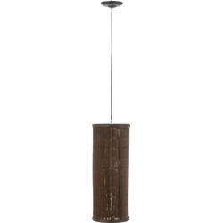 J-line - Lamp Hang Cilinder Bamboe Bruin Large - 20x20x52.5cm