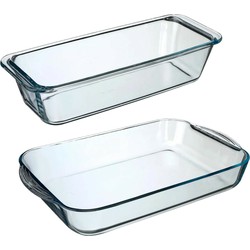 Ovenschalen set 2x formaten - Glas - 40 x 25 cm/31 x 12 cm - Ovenschalen