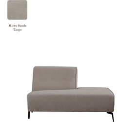 LABEL51 Bank Nero - Taupe - Micro Suede - Ottomane Rechts Voorstaand