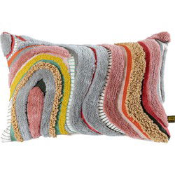 PTMD Sephora Pink Rect Embroidery Cushion With Lines