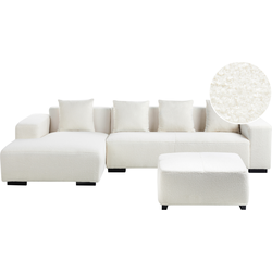 Beliani LUNGO - Hoekbank-Wit-Bouclé