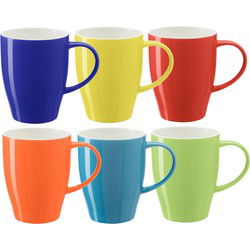 Bellatio Design Koffie mokken/bekers Paris - 6x - porselein - multi kleuren - 350 ml - Bekers