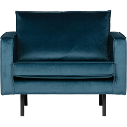 BePureHome Rodeo Fauteuil - Velvet - Blauw - 85x105x86