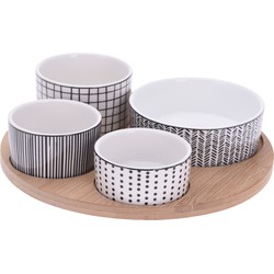 Excellent Houseware set van 4x luxe hapjes/sausjes/tapas schaaltjes - Snack en tapasschalen