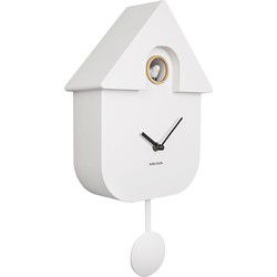 Koekoeksklok Modern Cuckoo ABS - Wit - 41x8,5x21,5cm