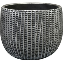 Ter Steege Plantenpot - binnen - zwart/metaal - D19/H14 cm - cement - Plantenpotten