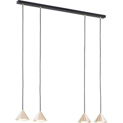 minimalistische hanglamp De angelis Zwart 4-lichts