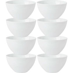 Kommetjes/serveer schaaltjes - 8x - Tokyo - porselein - D13 x H7.5 cm - ivoor wit - Stapelbaar - Kommetjes