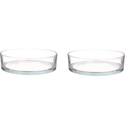 2x Lage glazen schalen transparant glas cilindervormig 8 x 29 cm - Vazen