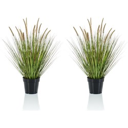 Set van 2x stuks kunstplanten groen gras sprieten 71 cm. - Kunstplanten