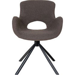 House Nordic Eetkamerstoel Amorim Bouclé Mushroom Draaibaar - Set van 2