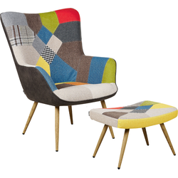 Beliani VEJLE - Fauteuil-Multicolor-Polyester