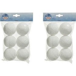 18x Witte sneeuwballen/sneeuwbollen 6 cm - Decoratiesneeuw