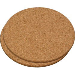 Pannen onderzetter - 2x - 26 cm - kurk - onderzetter - rond - Panonderzetters