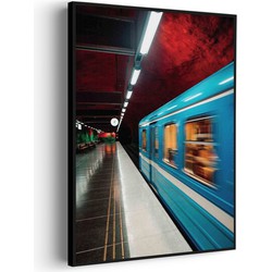 Muurwerken Akoestisch Schilderij - Metro Stockholm - Geluidsdempend Wandpaneel - Wanddecoratie - Geluidsisolatie - PRO (AW 0.90) XL (86X120)