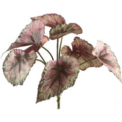 PTMD Leaves Plant Begonia Kunsttak - 17 x 22 x 33 cm - Paars/groen