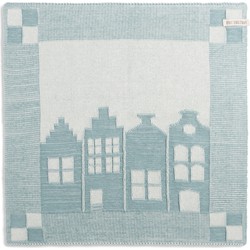Knit Factory Gebreide Keukendoek - Keukenhanddoek House - Ecru/Stone Green - 50x50 cm