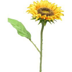 Bellatio Design Kunstbloem Zonnebloem Helianthus - 42 cm - losse steel - kunst zijdebloem - Kunstbloemen