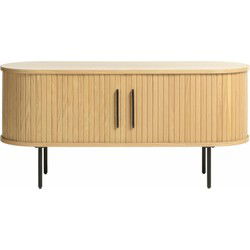 Tv-Meubel Eikenhout Naturel - 40x120x55cm - Schuifdeuren - Nola