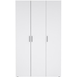 Kleerkast met 3 deuren eikendecor en hoogglans wit H200,9 cm  LANA