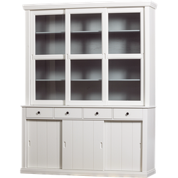 WOOOD Lagos Vitrinekast - Grenen - Wit - 214x166x48