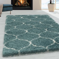 Tapijtenloods Opera Soft Shaggy Hoogpolig Vloerkleed Blauw / Turquoise- 200x290 CM