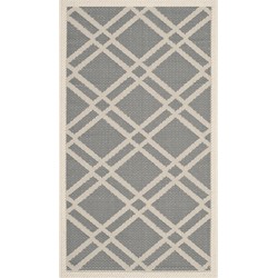 Safavieh Trellis Indoor/Outdoor Geweven Vloerkleed, Courtyard Collectie, CY6923, in Antraciet & Beige, 61 X 109 cm