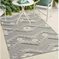 Mallorca Indoor & Outdoor Grijs vloerkleed - 3D Effect - 120 X 170 CM