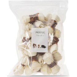 PETSTYLE LIVING GEKNOOPT BOT WIT MET EEND 10-11 CM 20 ST