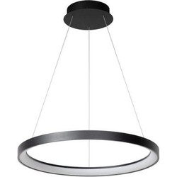 Sfeervol zwart moderne hanglamp ring 58 cm LED DIM 48W 2700K