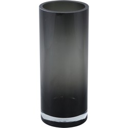 PTMD Tammara Black thick glass vase simple round L