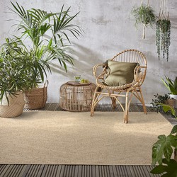 Jute Look Buitenkleed - Ceres Tweed Naturel - 140 X 200 CM