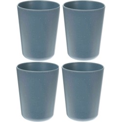 8x stuks onbreekbare kunststof/melamine bekers - blauw - 450 ml - Drinkbekers